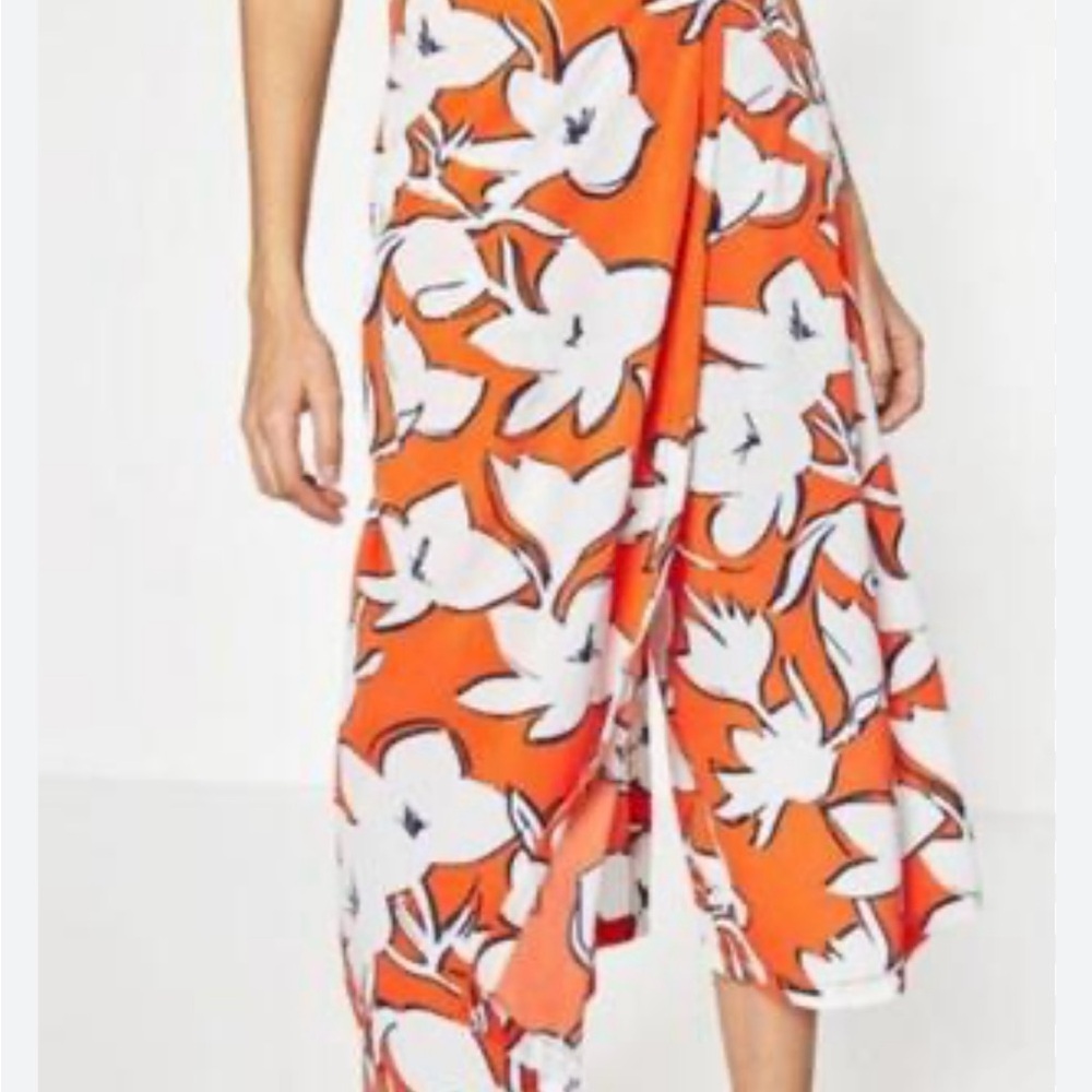 Zara cropped skort Floral Orange and White - Picture 4 of 4
